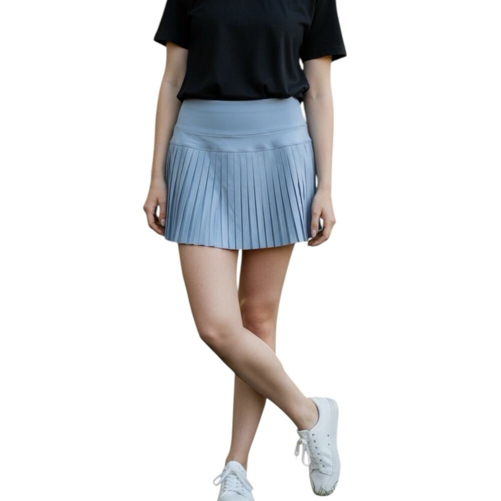 NWT Halara Soft Blue Pleated Mini Skirt Skort Women’s Size XL